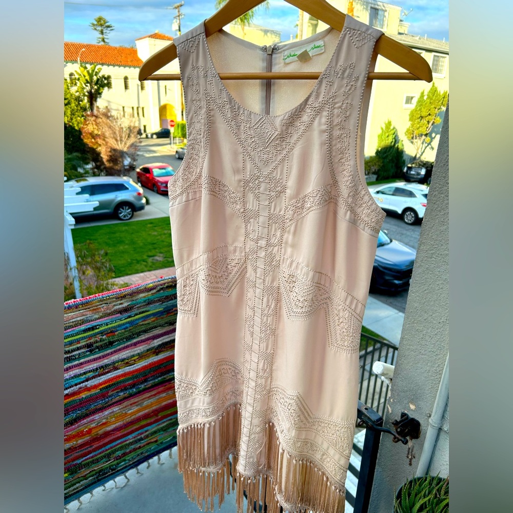 Beige flapper style dress